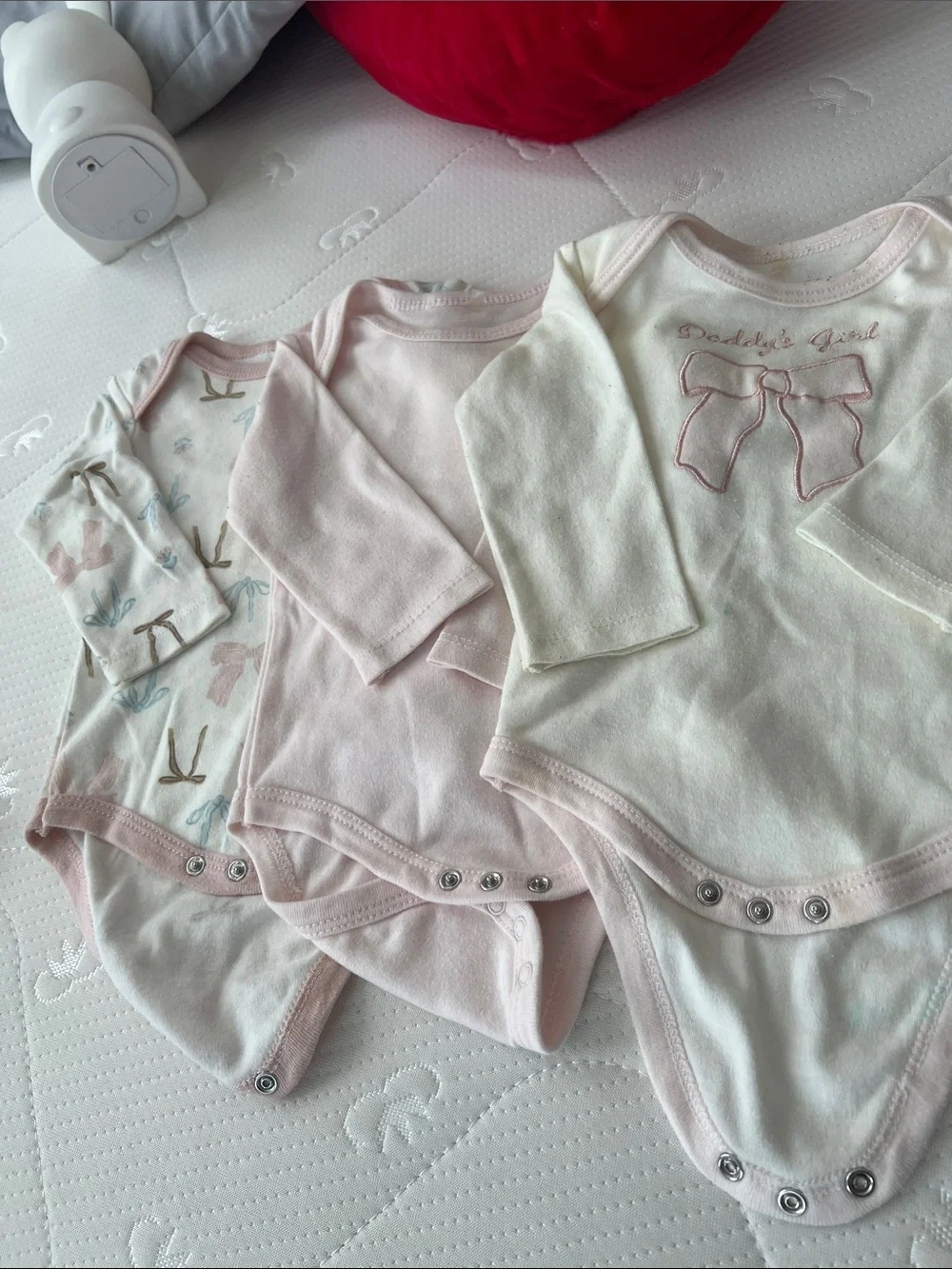 Girls Long-Sleeve Pink & Cream Bodysuit Set - 3 Pack